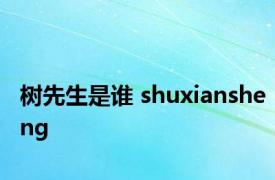 树先生是谁 shuxiansheng 