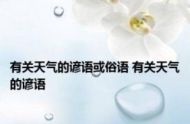 有关天气的谚语或俗语 有关天气的谚语