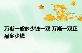 万斯一般多少钱一双 万斯一双正品多少钱 