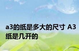 a3的纸是多大的尺寸 A3纸是几开的