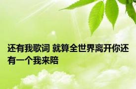 还有我歌词 就算全世界离开你还有一个我来陪 