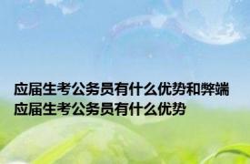 应届生考公务员有什么优势和弊端 应届生考公务员有什么优势 