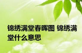 锦绣满堂春晖图 锦绣满堂什么意思 