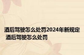 酒后驾驶怎么处罚2024年新规定 酒后驾驶怎么处罚 