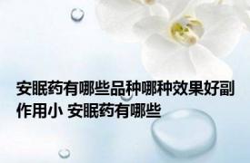 安眠药有哪些品种哪种效果好副作用小 安眠药有哪些 