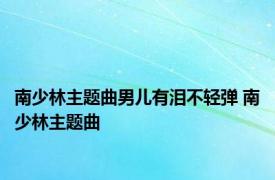 南少林主题曲男儿有泪不轻弹 南少林主题曲 