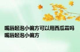 嘴唇起泡小偏方可以用西瓜霜吗 嘴唇起泡小偏方 