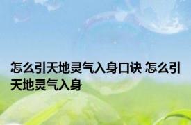 怎么引天地灵气入身口诀 怎么引天地灵气入身 