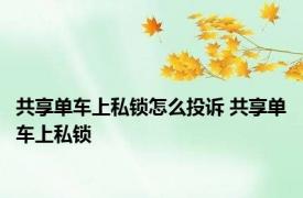 共享单车上私锁怎么投诉 共享单车上私锁 