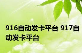 916自动发卡平台 917自动发卡平台 