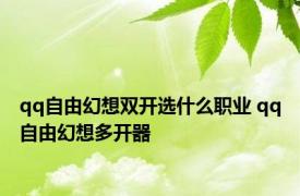 qq自由幻想双开选什么职业 qq自由幻想多开器 