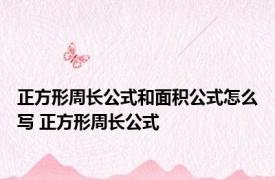 正方形周长公式和面积公式怎么写 正方形周长公式 
