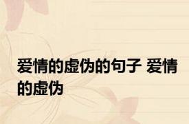 爱情的虚伪的句子 爱情的虚伪 