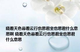 晓看天色暮看云行也思君坐也思君什么意思啊 晓看天色暮看云行也思君坐也思君什么意思 