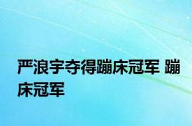 严浪宇夺得蹦床冠军 蹦床冠军 