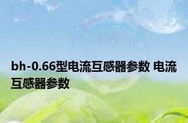 bh-0.66型电流互感器参数 电流互感器参数 