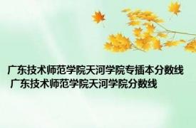 广东技术师范学院天河学院专插本分数线 广东技术师范学院天河学院分数线 