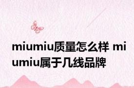 miumiu质量怎么样 miumiu属于几线品牌 
