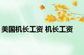美国机长工资 机长工资 