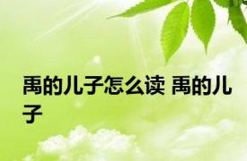 禹的儿子怎么读 禹的儿子 
