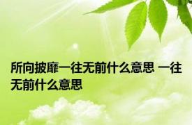 所向披靡一往无前什么意思 一往无前什么意思 
