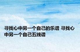 寻找心中另一个自己的乐谱 寻找心中另一个自己五线谱 
