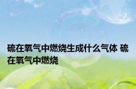 硫在氧气中燃烧生成什么气体 硫在氧气中燃烧 