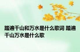 踏遍千山和万水是什么歌词 踏遍千山万水是什么歌 