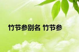 竹节参别名 竹节参 