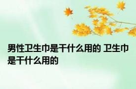 男性卫生巾是干什么用的 卫生巾是干什么用的