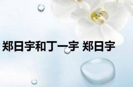 郑日宇和丁一宇 郑日宇 