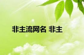 非主流网名 非主 