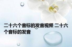 二十六个音标的发音视频 二十六个音标的发音 