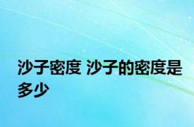 沙子密度 沙子的密度是多少 