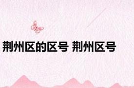 荆州区的区号 荆州区号 