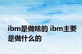 ibm是做啥的 ibm主要是做什么的