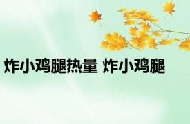 炸小鸡腿热量 炸小鸡腿 