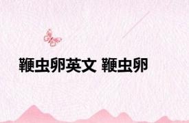 鞭虫卵英文 鞭虫卵 