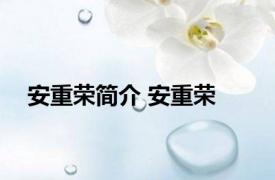 安重荣简介 安重荣 