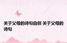 关于父母的诗句自创 关于父母的诗句 