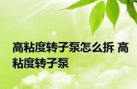 高粘度转子泵怎么拆 高粘度转子泵 