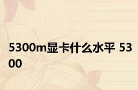 5300m显卡什么水平 5300 