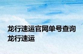龙行速运官网单号查询 龙行速运 