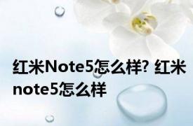 红米Note5怎么样? 红米note5怎么样 