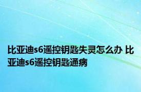 比亚迪s6遥控钥匙失灵怎么办 比亚迪s6遥控钥匙通病 