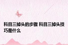 科目三掉头的步骤 科目三掉头技巧是什么
