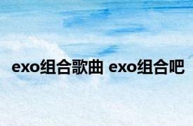 exo组合歌曲 exo组合吧 