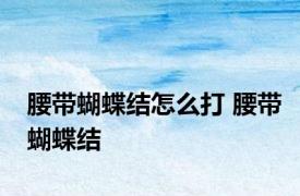腰带蝴蝶结怎么打 腰带蝴蝶结 