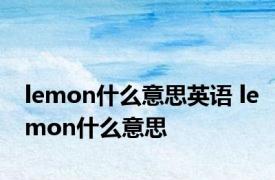 lemon什么意思英语 lemon什么意思 
