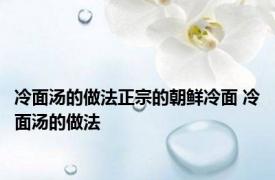 冷面汤的做法正宗的朝鲜冷面 冷面汤的做法 